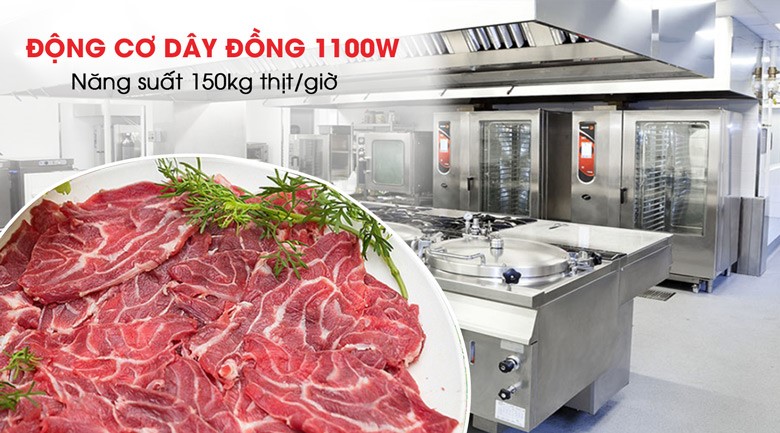 Máy thái thịt QX260 cho năng suất 150kg/giờ Máy thái thịt QX260 cho năng suất 150kg/giờ