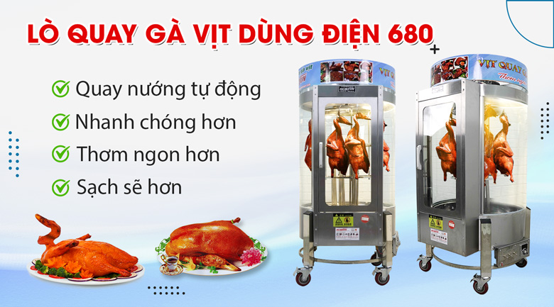 Lò quay gà vịt dùng điện 680 - Điện máy thực phẩm NEWSUN