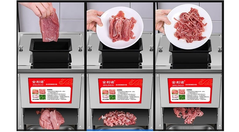 Máy thái thịt mini SS-90 cho quán bún phở vừa và nhỏ Máy thái thịt mini SS-90 cho quán bún phở vừa và nhỏ