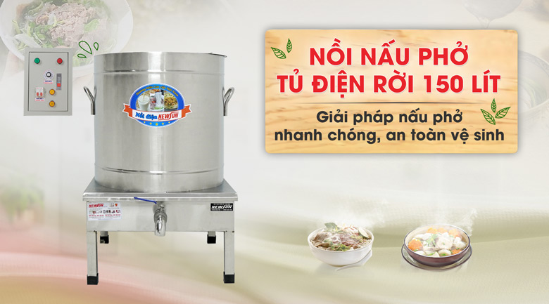 Nồi nấu phở tủ điện rời 150 lít NEWSUN Nồi nấu phở tủ điện rời 150 lít NEWSUN