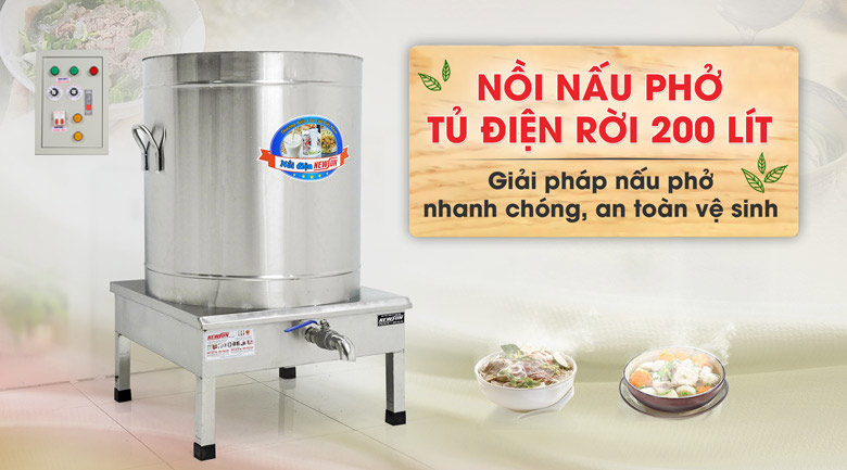 Nồi nấu phở tủ điện rời 200 lít Nồi nấu phở tủ điện rời 200 lít