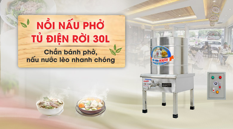 Nồi nấu phở tủ điện rời 30 lít - Điện máy thực phẩm NEWSUN Nồi nấu phở tủ điện rời 30 lít - Điện máy thực phẩm NEWSUN