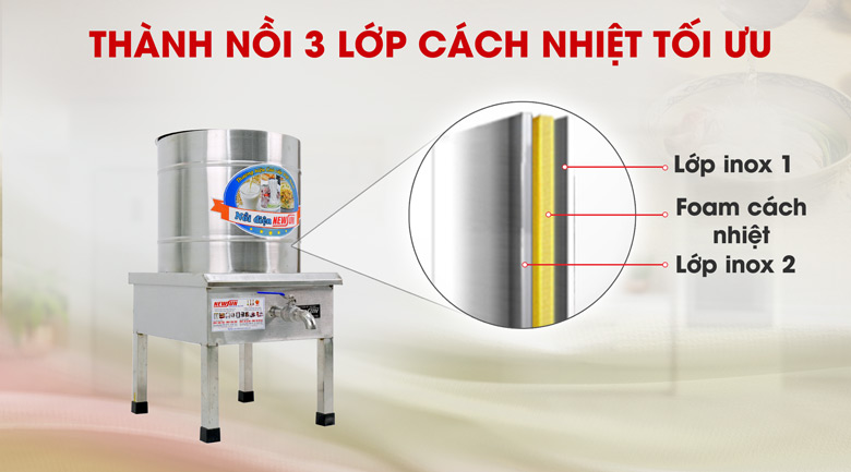 Thành nồi dày dặn, cách nhiệt hiệu quả Thành nồi dày dặn, cách nhiệt hiệu quả