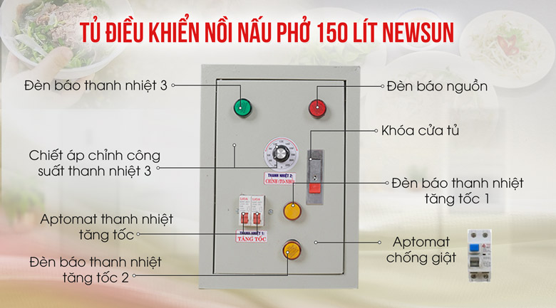 Tủ điều khiển nồi 150 lít Tủ điều khiển nồi 150 lít
