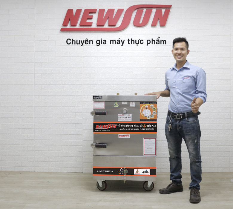 Hình ảnh thực tế tủ nấu cơm 6 khay dùng gas Việt Nam