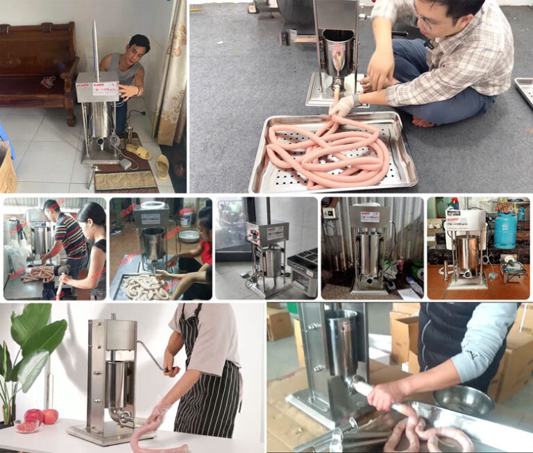 Hình ảnh thực tế máy đùn xúc xích quay tay NEWSUN