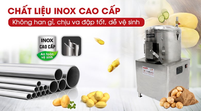 Sử dụng inox cao cấp, dày dặn giúp kéo dài tuổi thọ máy Sử dụng inox cao cấp, dày dặn giúp kéo dài tuổi thọ máy