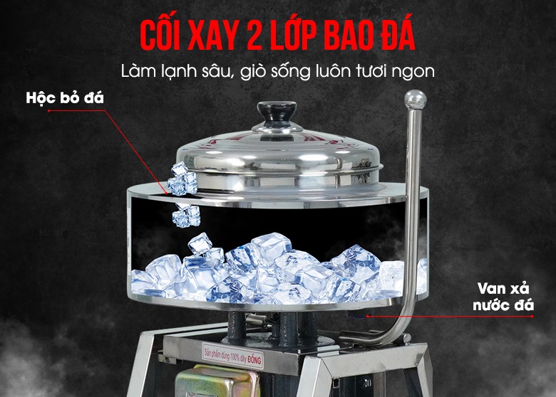Cối xay bao đá giữ cho giò sống luôn tươi ngon, không bị chín Cối xay bao đá giữ cho giò sống luôn tươi ngon, không bị chín