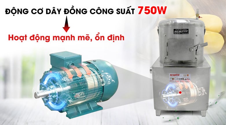 Động cơ mạnh mẽ, gọt vỏ nhanh chóng