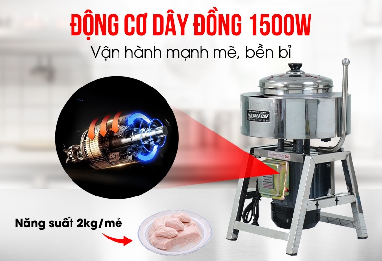Động cơ công suất cao, xay thịt mạnh mẽ và bền bỉ Động cơ công suất cao, xay thịt mạnh mẽ và bền bỉ