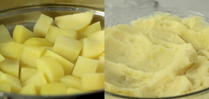 Bước 1: Sơ chế và hấp khoai tây