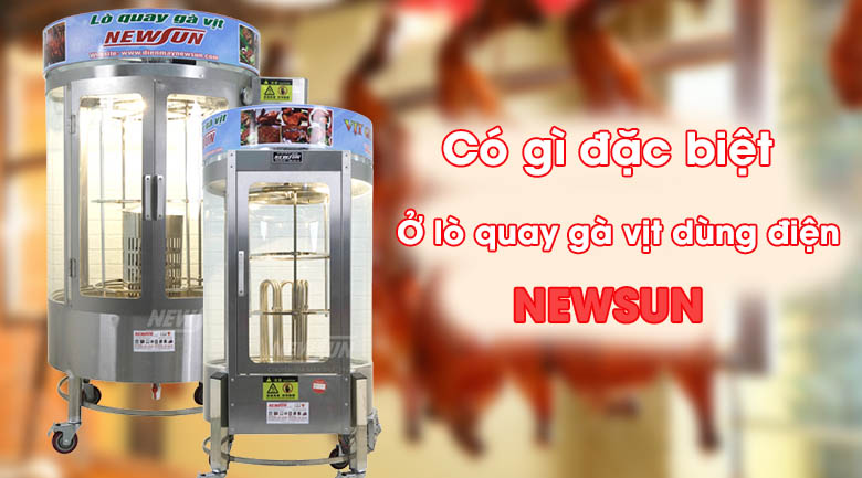 Có gì đặc biệt ở lò quay gà vịt dùng điện NEWSUN