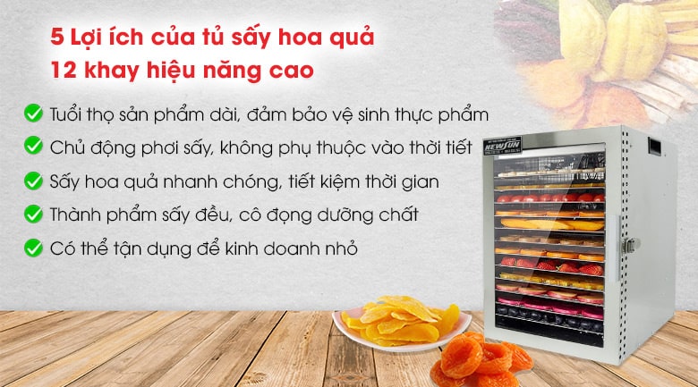 5 lợi ích của máy sấy hoa quả 12 khay hiệu năng cao 5 lợi ích của máy sấy hoa quả 12 khay hiệu năng cao