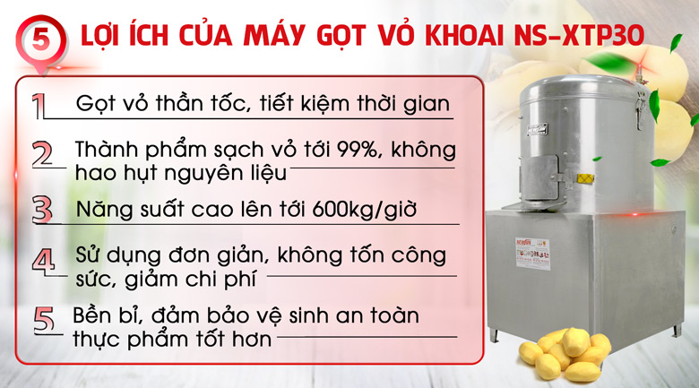 Những tính năng nổi bật chỉ có ở máy cạo vỏ khoai tây XTP30 Những tính năng nổi bật chỉ có ở máy cạo vỏ khoai tây XTP30