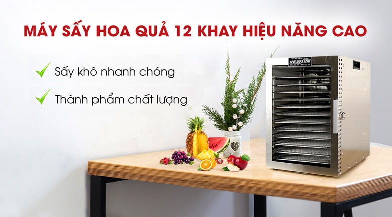Máy sấy hoa quả 12 khay hiệu năng cao Máy sấy hoa quả 12 khay hiệu năng cao