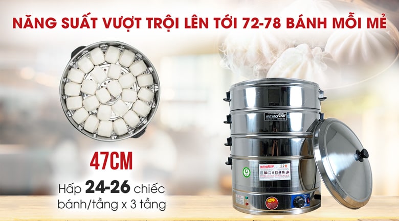 Năng suất lên tới 72-78 bánh mỗi mẻ
