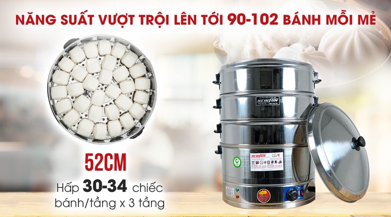 Năng suất lên tới 36-51 bánh mỗi mẻ