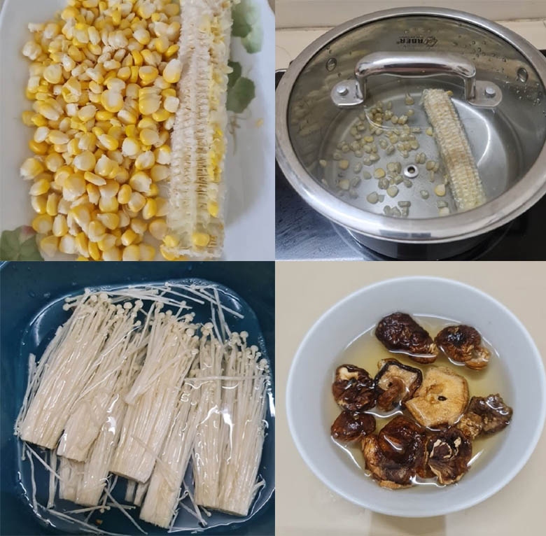 Sơ chế các nguyên liệu khác - nấu súp gà