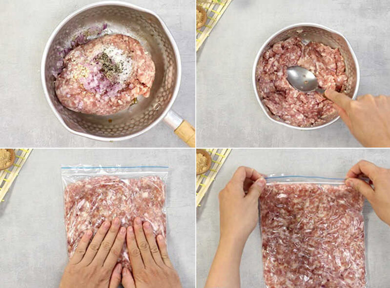 Ướp thịt với gia vị Ướp thịt với gia vị