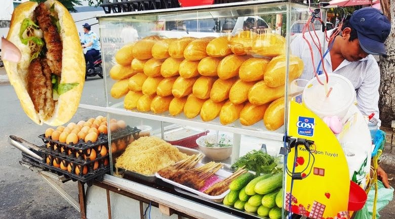 Xe đẩy bán đồ ăn sáng Xe đẩy bán đồ ăn sáng