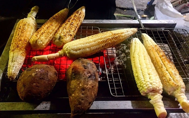 Đồ ăn nhanh khoai nướng, ngô nướng
