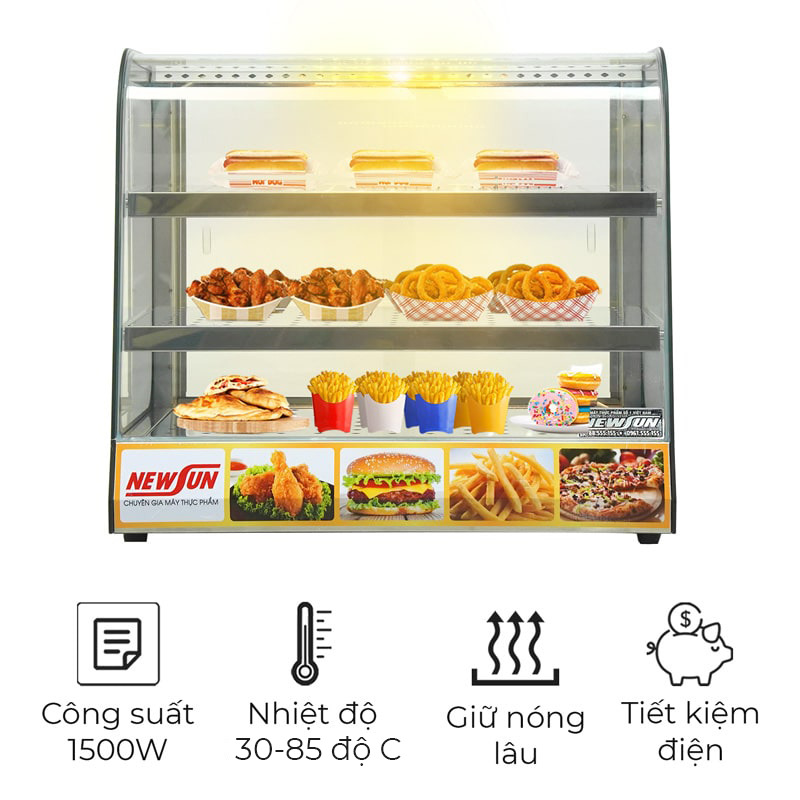 ảnh cấu tạo tủ trưng bày gà rán HW-802