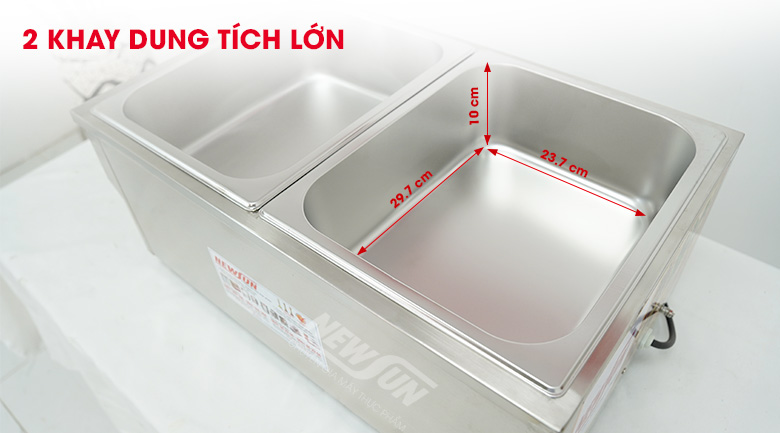 Đựng 2 món ăn riêng biệt với 6 khay rộng rãi