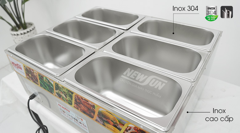 Làm từ inox cao cấp, bền bỉ và hợp vệ sinh Làm từ inox cao cấp, bền bỉ và hợp vệ sinh