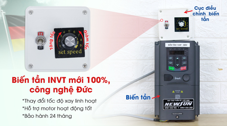 Trang bị biến tần INVT công nghệ Đức