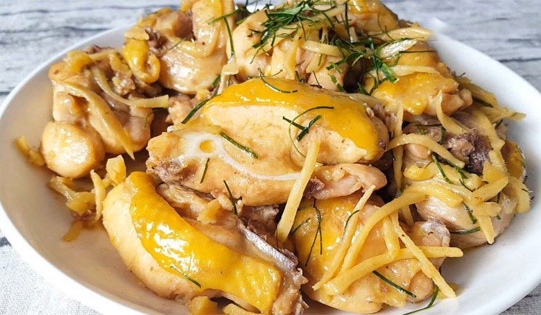 Menu quán cơm bình dân: Thịt gà rang gừng