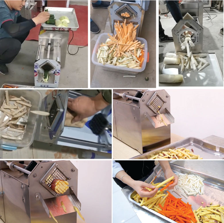 Hình ảnh thực tế thành phẩm máy thái rau củ quả con chì NEWSUN