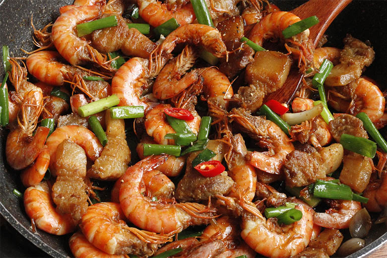 Tôm rang thịt
