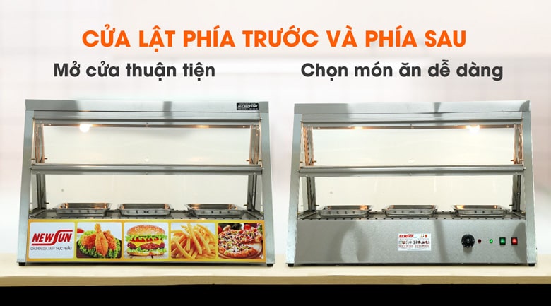 2 mặt trước và mặt sau của tủ được thiết kế dạng cửa lật