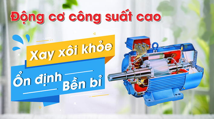 Xay xôi nhanh chóng, nhuyễn mịn với động cơ công suất cao 