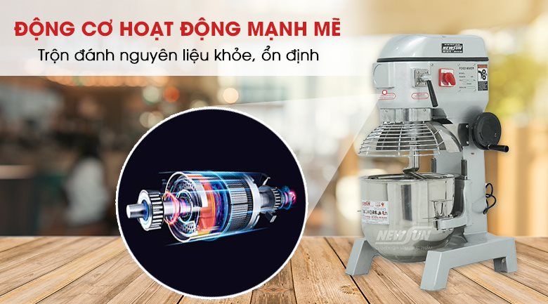 Trộn bột khỏe, ổn định với động cơ mạnh mẽ Trộn bột khỏe, ổn định với động cơ mạnh mẽ