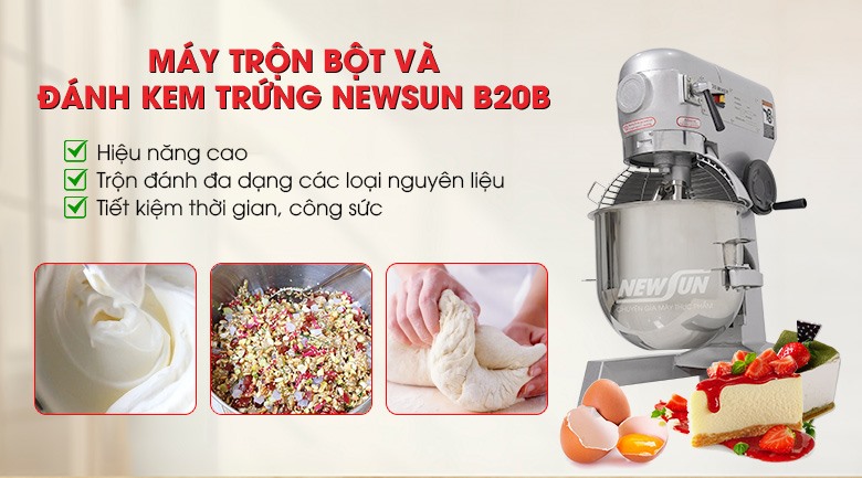 Máy trộn bột và đánh kem trứng NEWSUN B20B (20 lít) Máy trộn bột và đánh kem trứng NEWSUN B20B (20 lít)