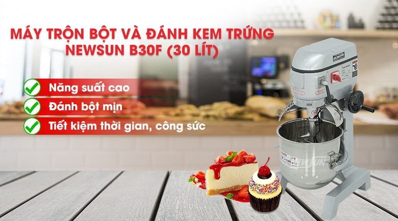 Máy trộn bột và đánh kem trứng NEWSUN B30F (30 lít) Máy trộn bột và đánh kem trứng NEWSUN B30F (30 lít)