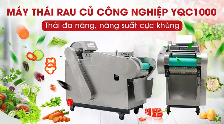 Máy thái rau củ có băng tải YQC1000