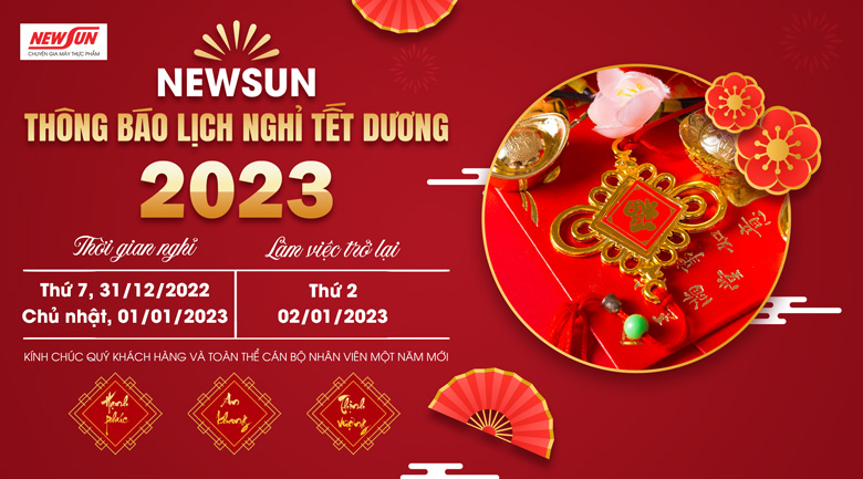 NEWSUN thông báo lịch nghỉ Tết Dương năm 2023