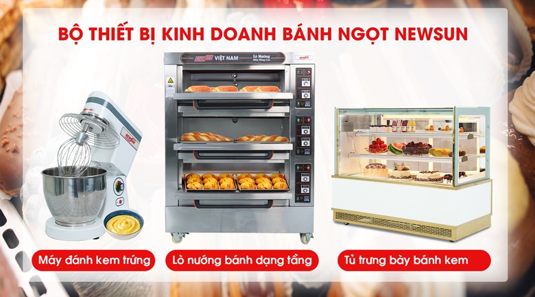 Bộ thiết bị kinh doanh bánh ngọt cơ bản
