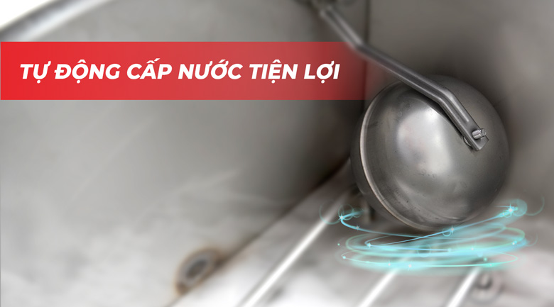 Khoang chứa nước dung tích lớn, cấp nước tự động, chống tràn tốt