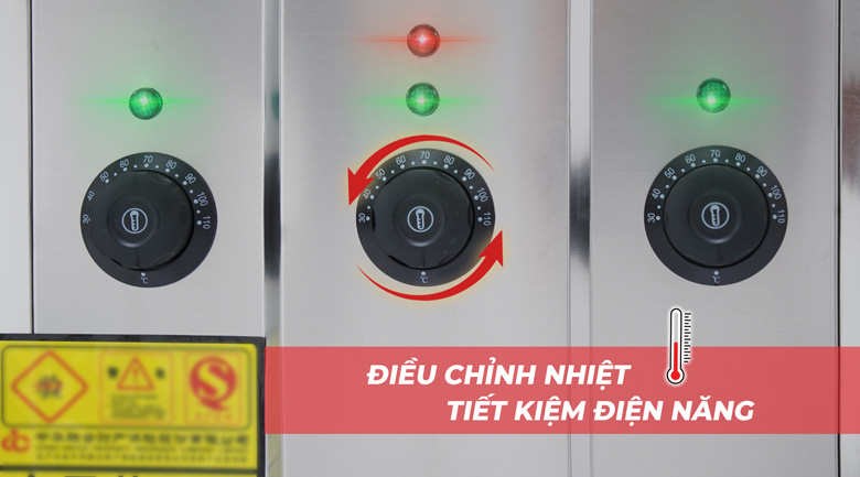 Điều chỉnh nhiệt độ từ 30-110°C Điều chỉnh nhiệt độ từ 30-110°C