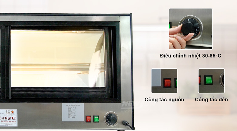 Bảng điều khiển trực quan, chỉnh nhiệt độ 30-85°C