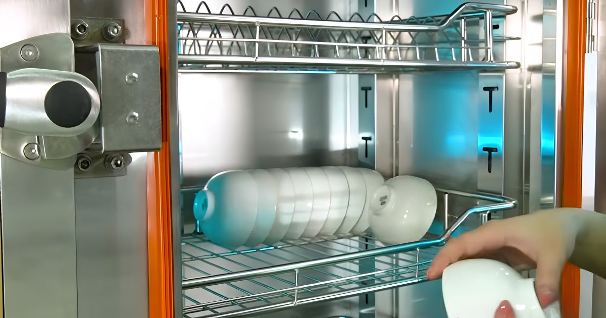 Xếp bát đĩa, vật dụng vào khay