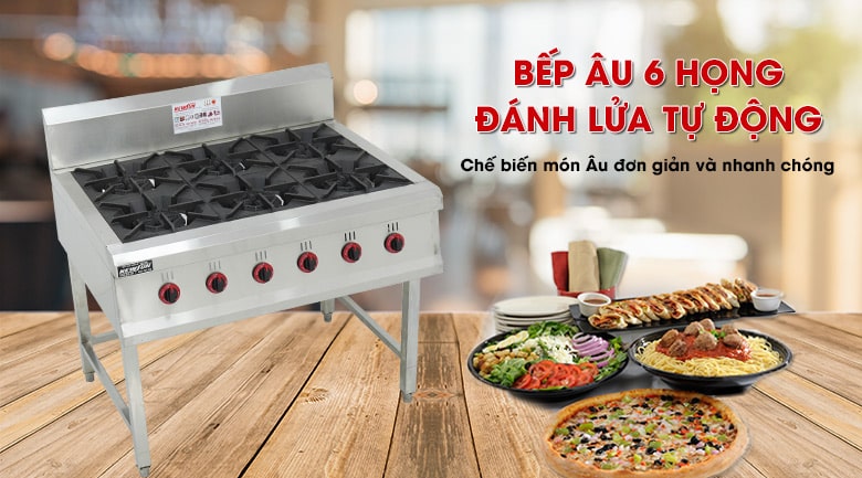 Bếp Âu 6 họng (đánh lửa tự động) Bếp Âu 6 họng (đánh lửa tự động)