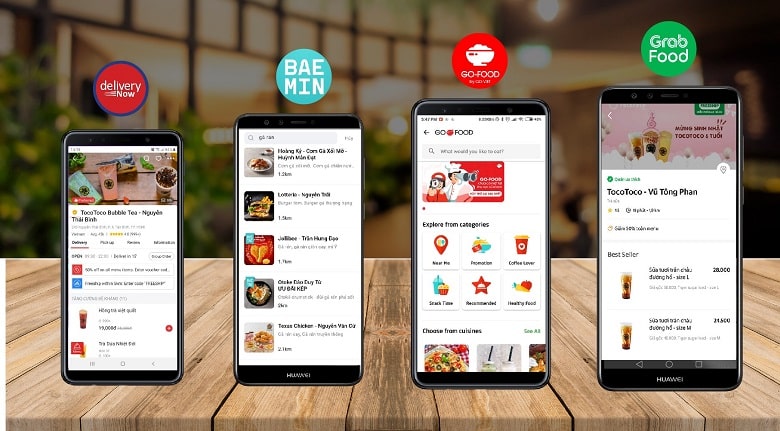Kết hợp với các app giao đồ ăn