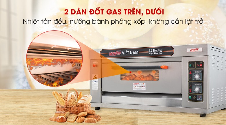 Bánh chín nở đều nhờ công nghệ nhiệt trên và nhiệt dưới
