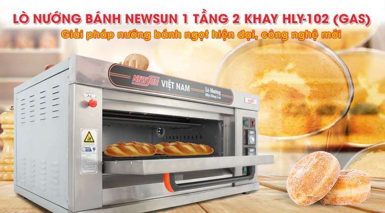 Lò nướng bánh NEWSUN 1 tầng 2 khay HLY-102 (Gas)