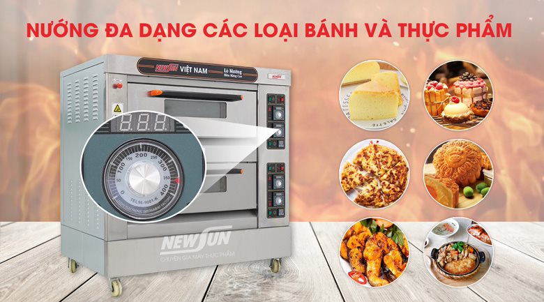 Dải nhiệt 0-400 độ C, nướng chín nhiều loại bánh và thực phẩm khác nhau Dải nhiệt 0-400 độ C, nướng chín nhiều loại bánh và thực phẩm khác nhau