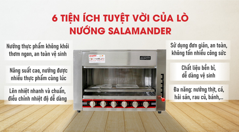 Lò nướng salamander điện nướng đa dạng thực phẩm